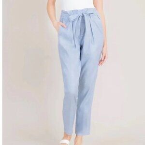 LEVEL 99 Cynthia Tie Waist Pant Trousers Linen Blend Sky Light Blue Size 26